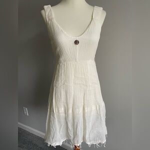 Chic Cotton Cream Sleeveless Dress XS made in Italy